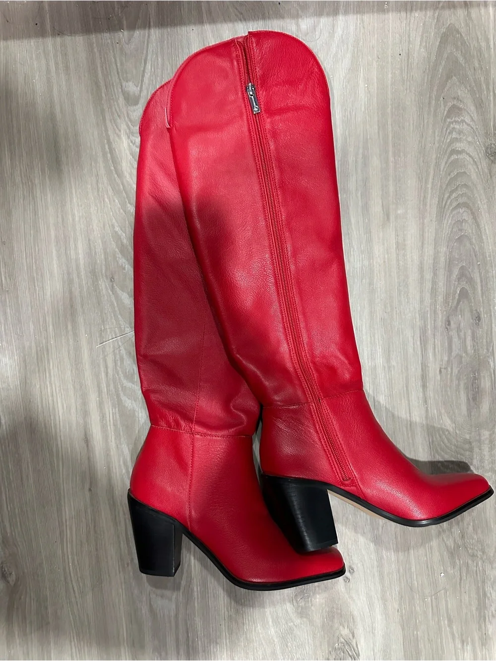 Jessica Simpson Red Over-the-Knee Block Heel Boots